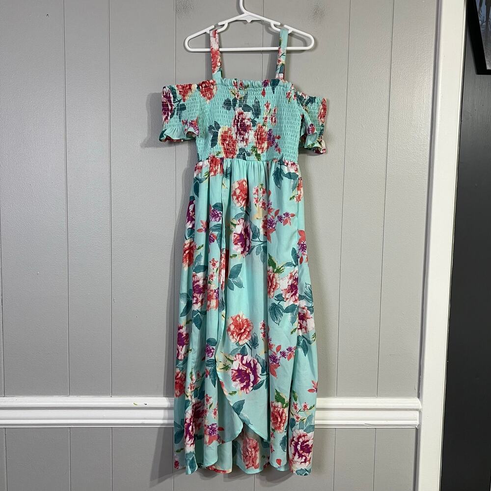 Rare Editions Dress Girls Size 8 Faux Wrap Smocked Lined